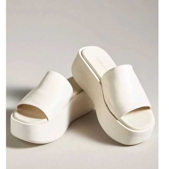New Anthropologie Platform Slide Sandals Size 9/9.5 - Picture 1 of 12